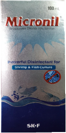 Micronil মাইক্রোনিল Powerful SK+F Disinfectant (BKC) for Shrimp & Fish Culture- 100 ml